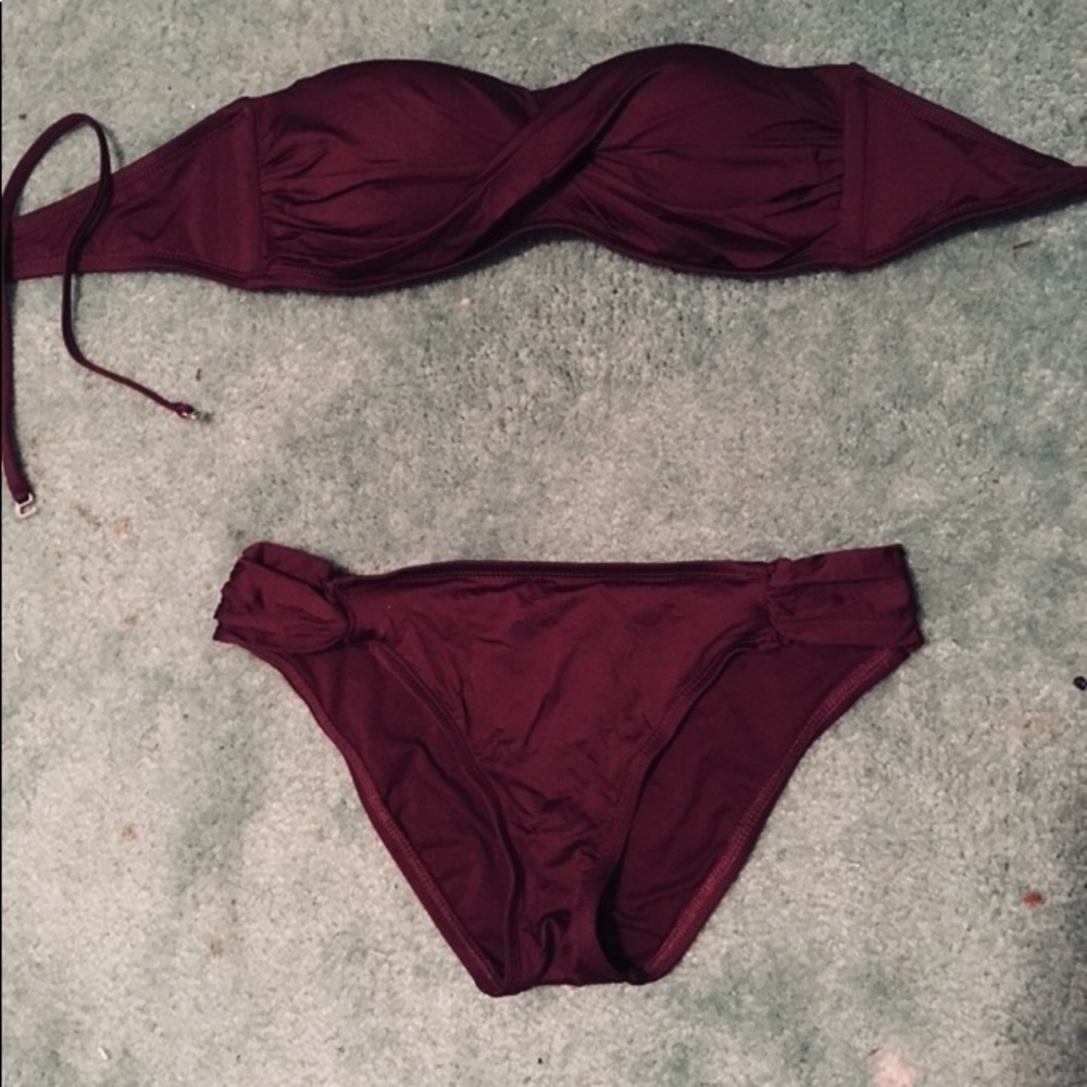 NWT Burgundy Mossimo Bikini set